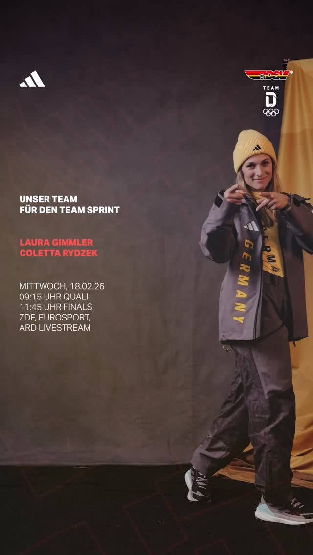 Instagram post by @dsv_skilanglauf for adidas TERREX. Caption reads: [...] #olympics #teamD @adidasgermany....