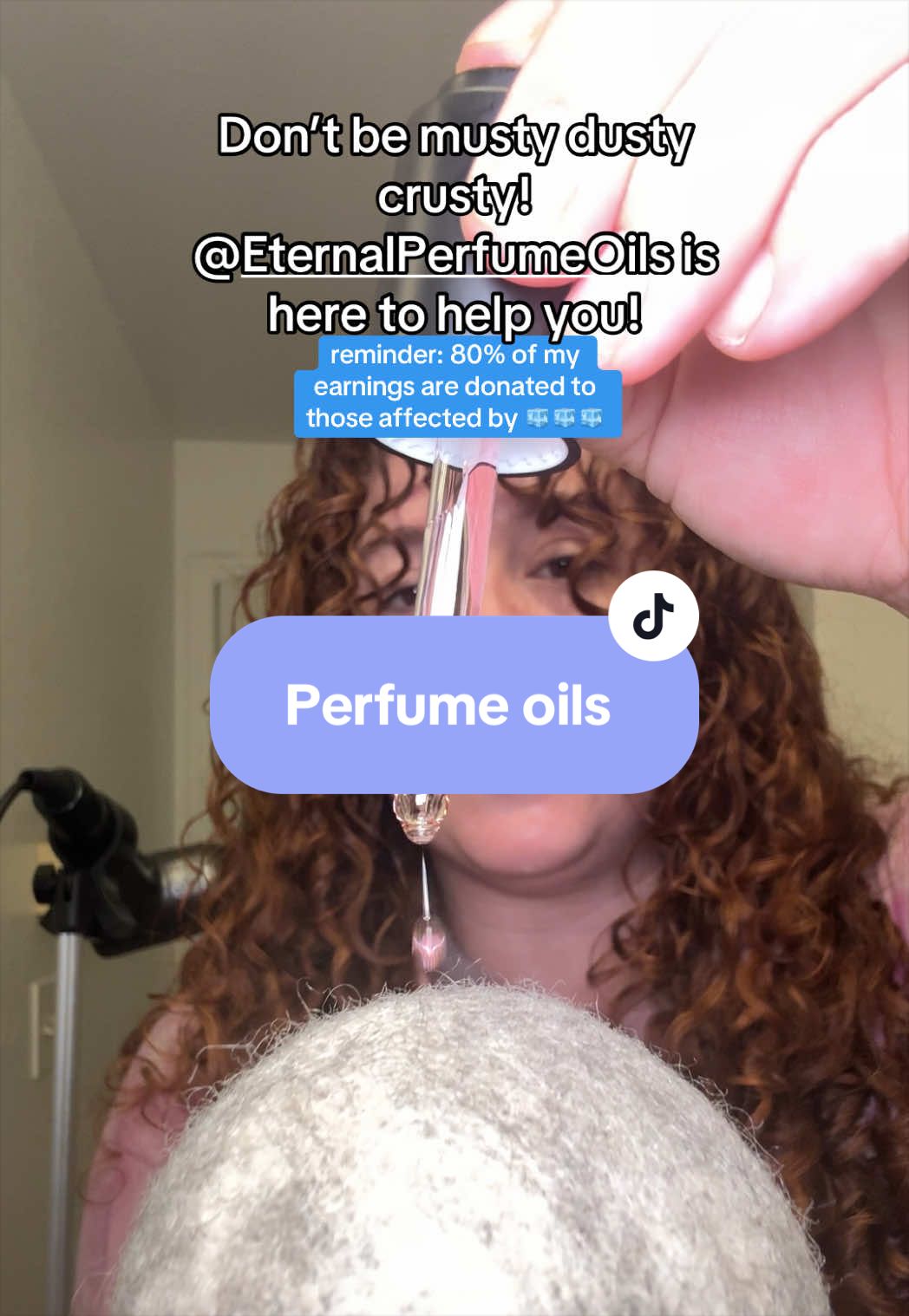 TikTok post by @abovethecrest for Eternal Perfume Oils. Caption reads: I want to try so many more of Eternal Perfume....