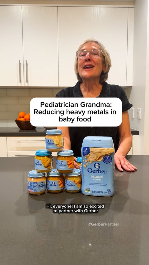 Instagram post by @askbubbie for Gerber. Caption reads: #GerberPartner Heavy metals in food is a real....