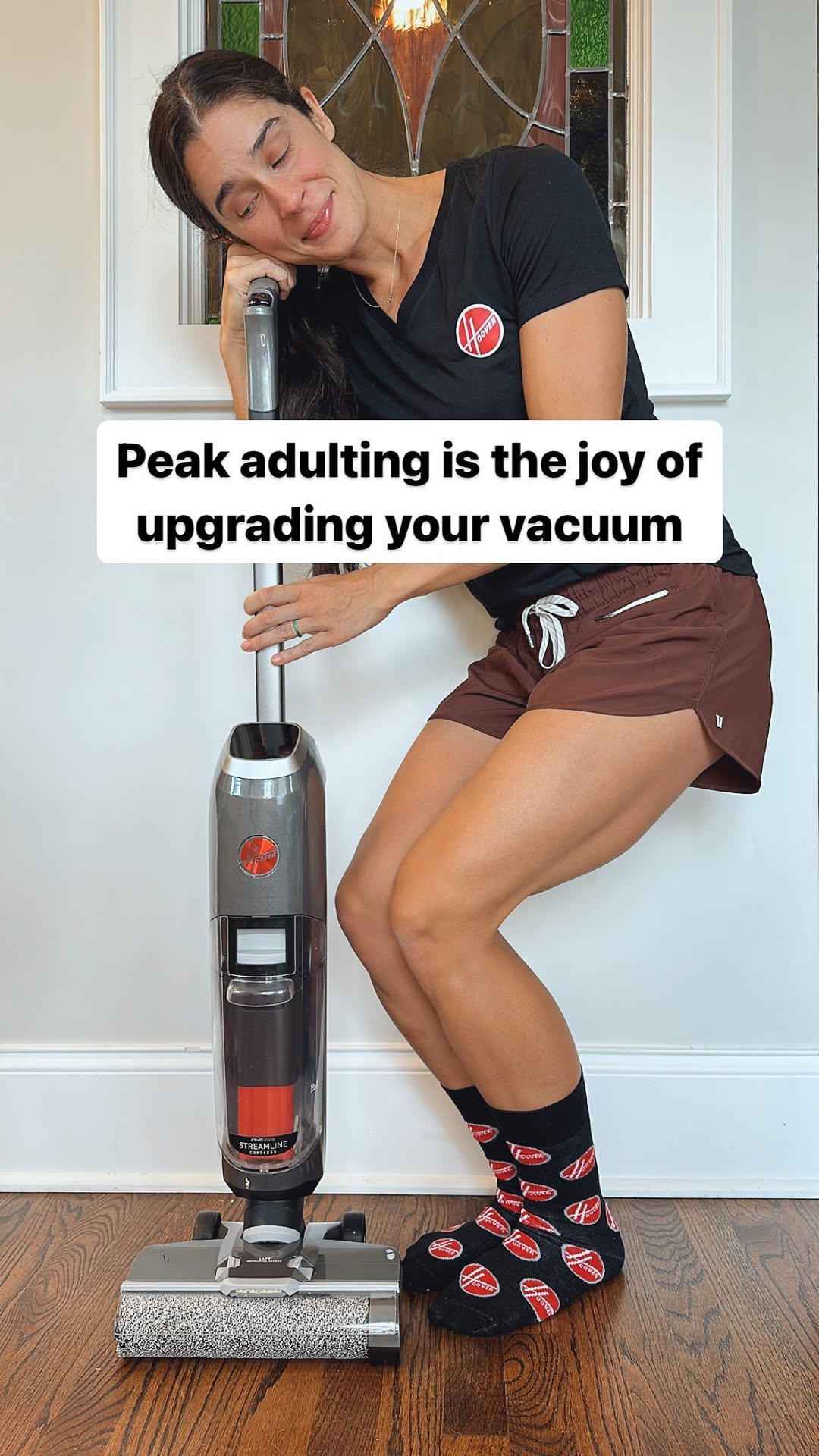 Instagram post by @laurenagans for Hoover Vacuums. Caption reads: Cleaning up spills is a part of my every day life....