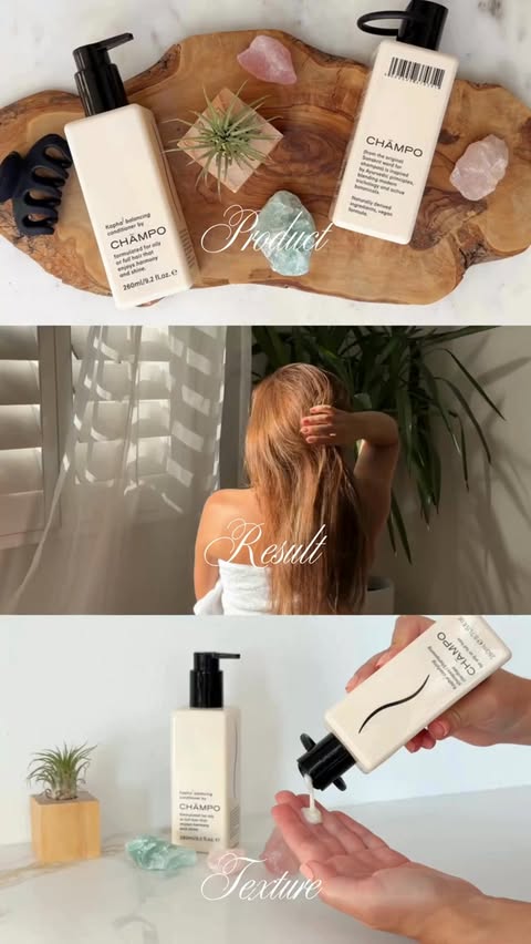 Instagram post by @nomadista_nutrition for Chāmpo Haircare. Caption reads: Did you know that the word “shampoo” comes from....