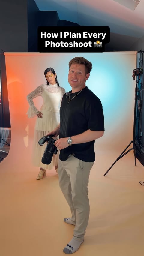 Instagram post by @calebschaftlein for Adobe Live Community. Caption reads: HOW I PLAN PHOTOSHOOTS! 📸 A successful photoshoot....