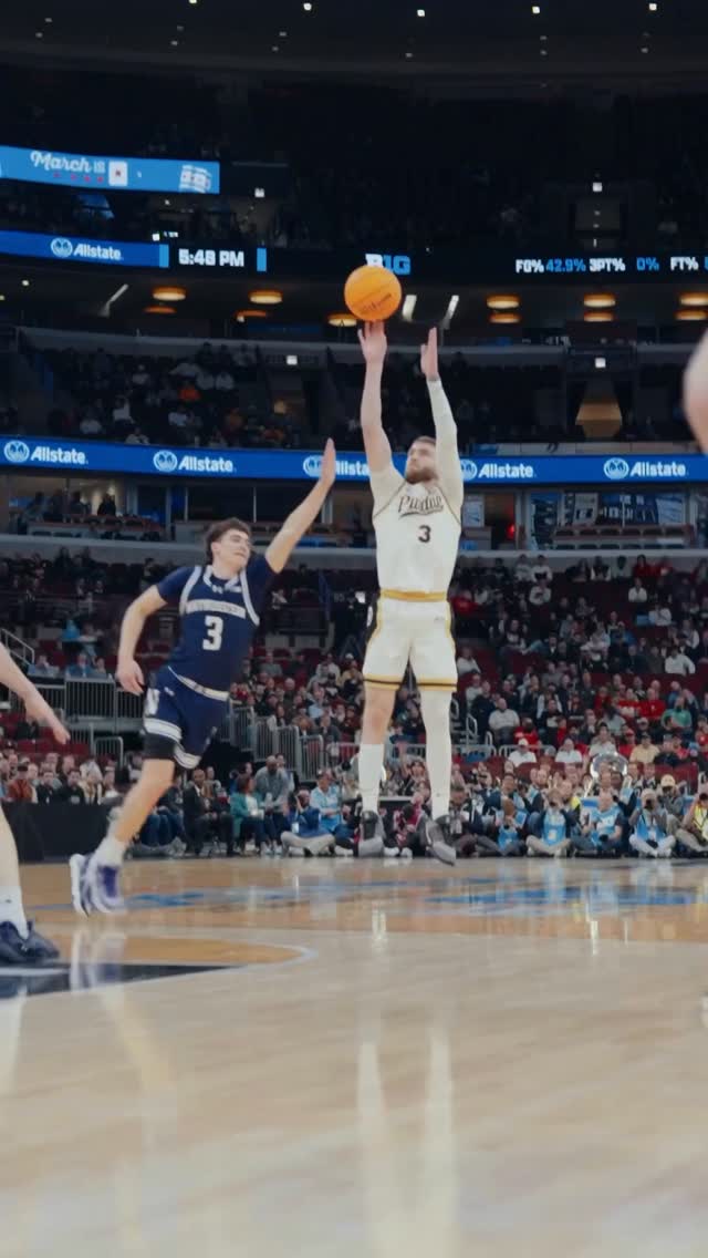 Instagram post by @purduesports for Discover. Caption reads: [...] lifts @boilerball past Northwestern 🚂....