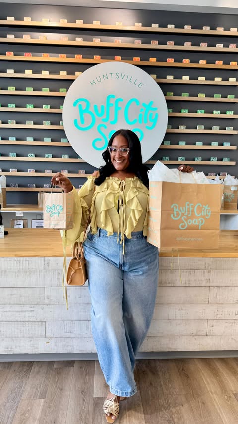 Instagram post by @tiffaninicolle for Buff City Soap. Caption reads: [...] feels like them 💗✨ So I stopped by....