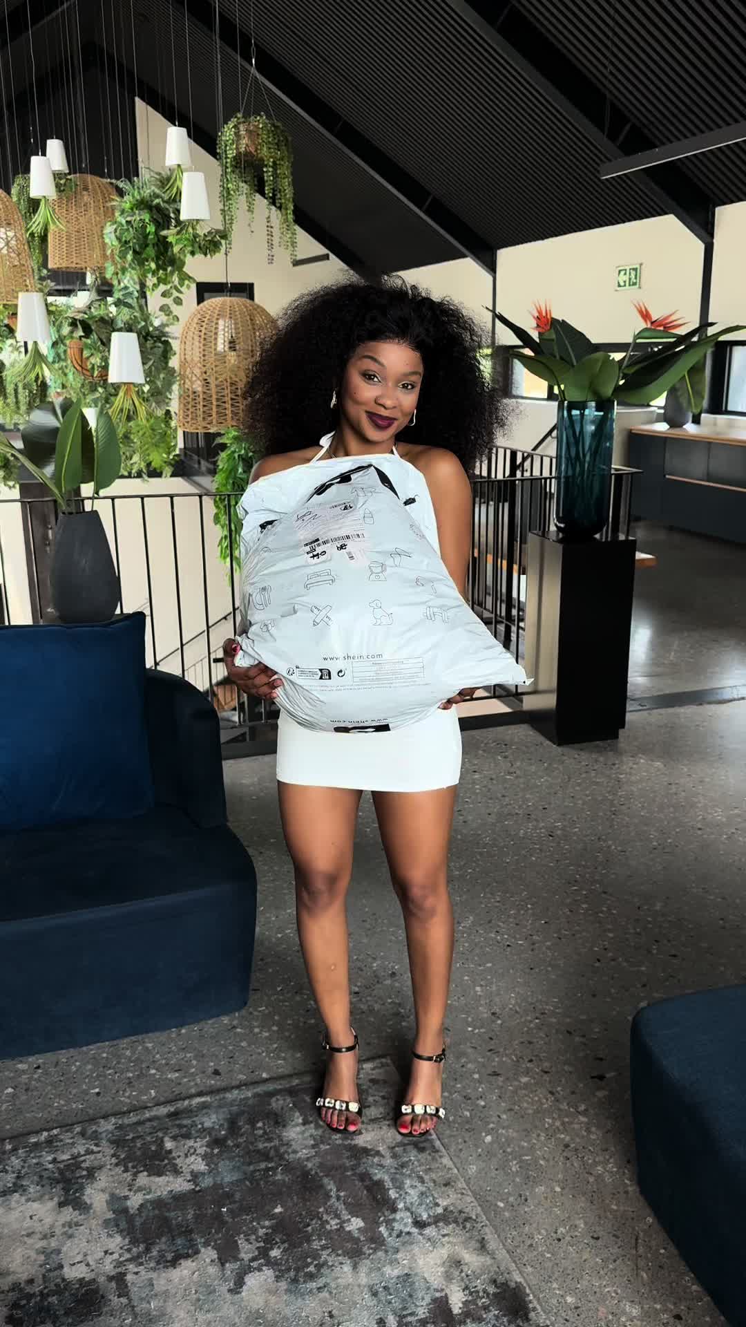 TikTok post by @mshini_lekwadu for Shein. Caption reads: Stay tuned for the trendiest by searching and....