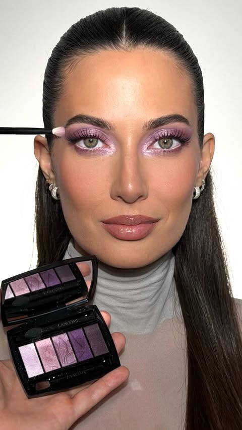 Instagram post by @mrdanielmakeup for Lancôme. Caption reads: Glimmer and Glow Reflets D’amethyste Glam using....