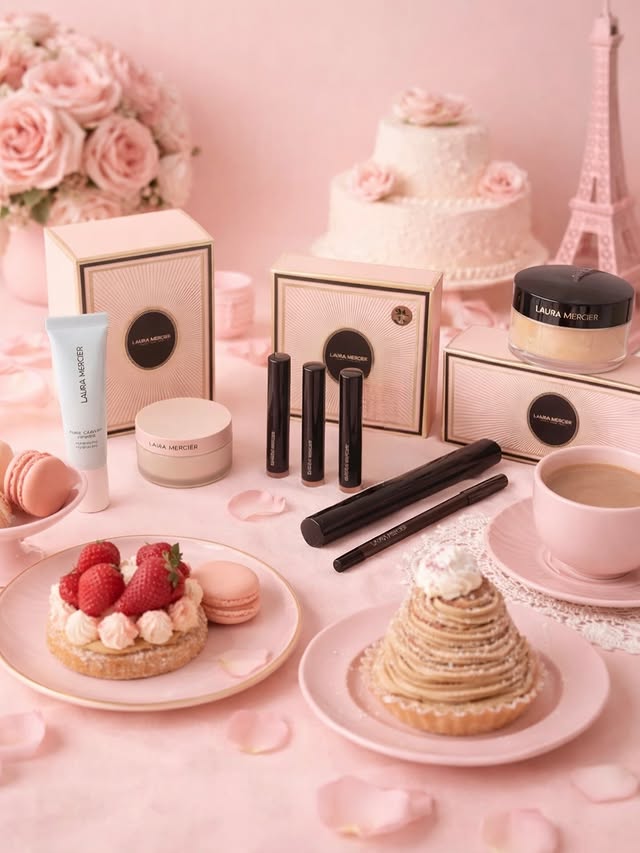 Instagram post by @fun_fearless_beauty for Laura Mercier. Caption reads: @lauramercier Holiday Collection is too good to....