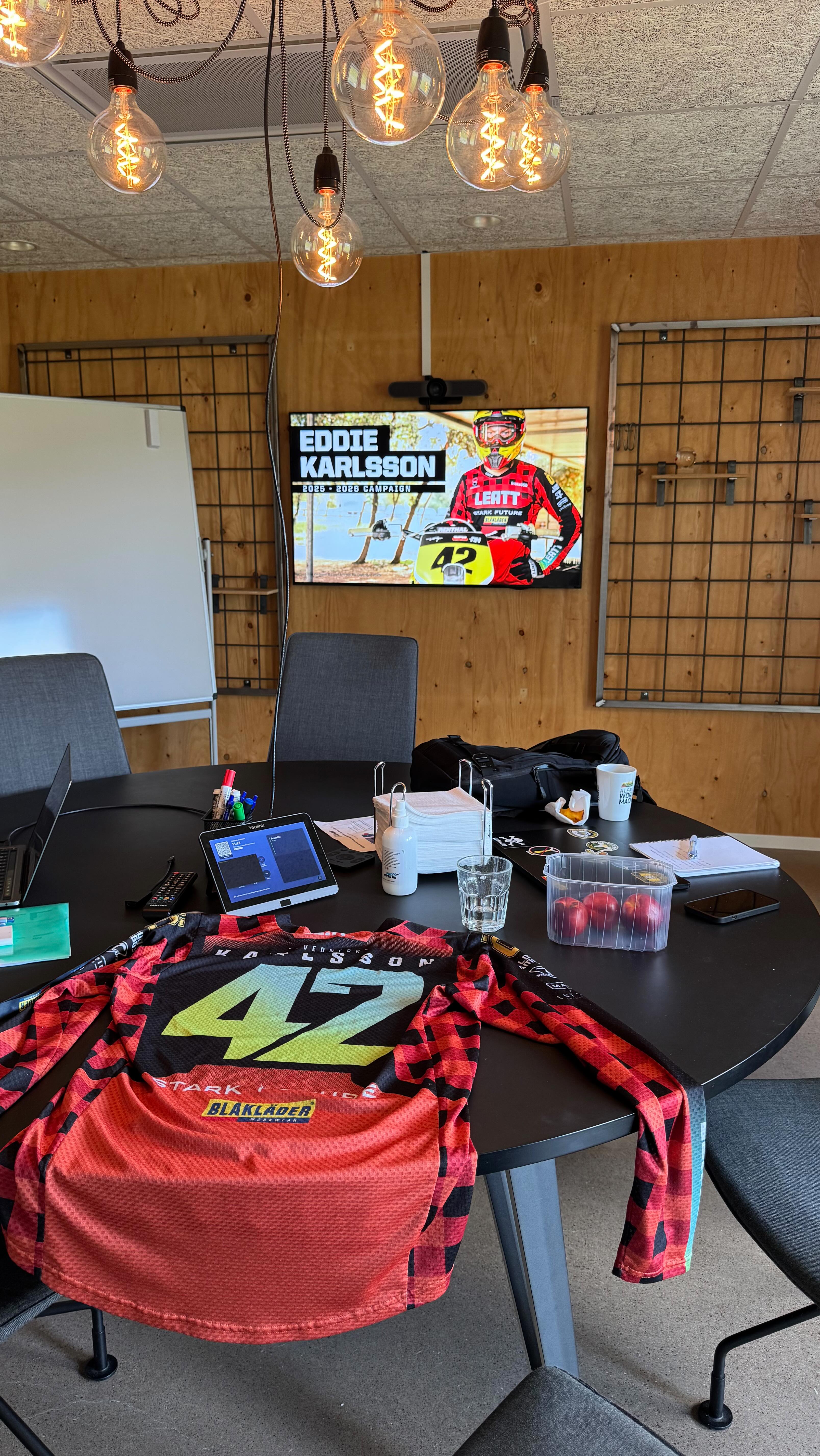 Instagram post by @eddiekarlsson42 for Blåkläder. Caption reads: Back home in Sweden for a few days - Catching up....