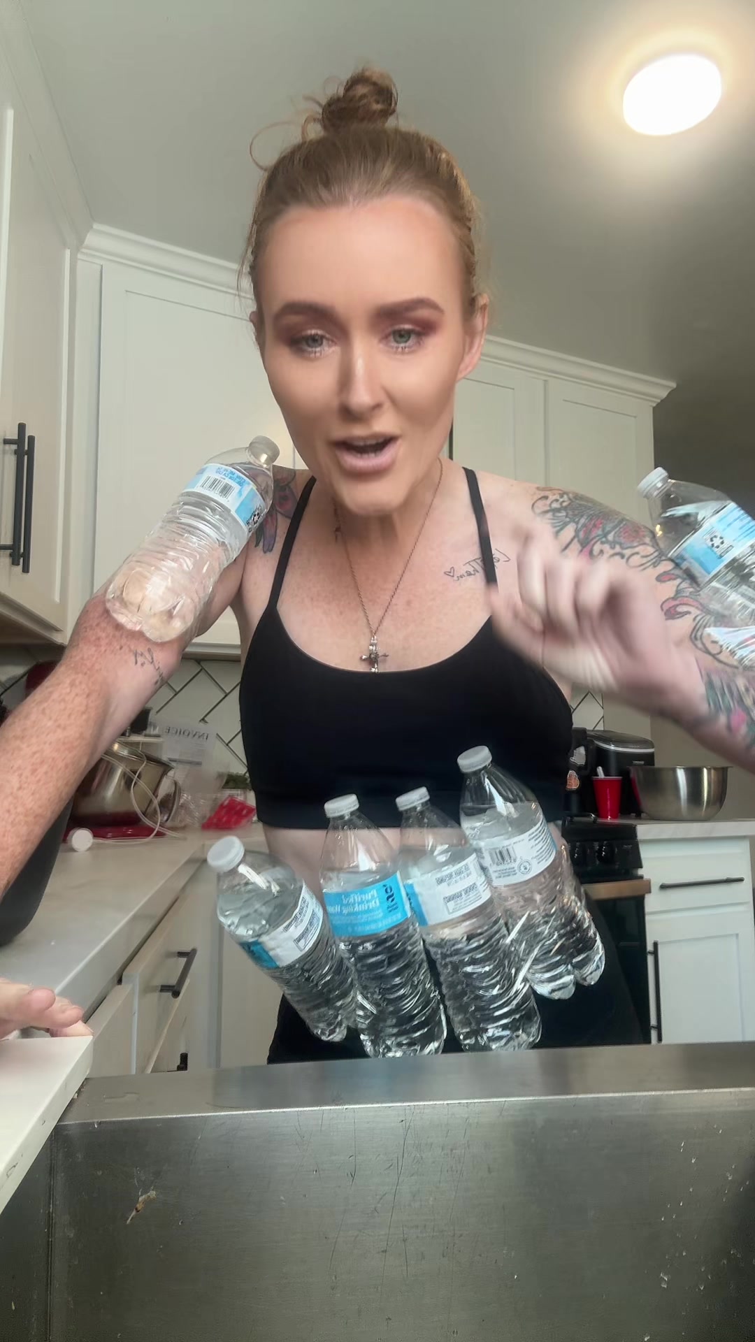 TikTok post by @wellnesswithcassie for Feel Goods. Caption reads: Get rid of 1 gallon of fluid!! @Feel Goods....