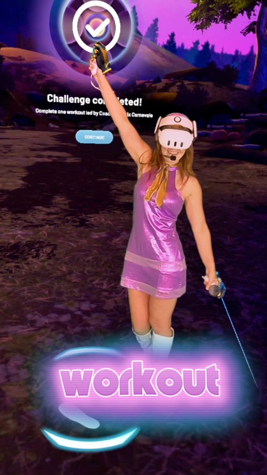 Instagram post by @otter.worldly for FitXR. Caption reads: [...] calories 💪🕵️‍♀️🎃 Check out @wearefitxr....