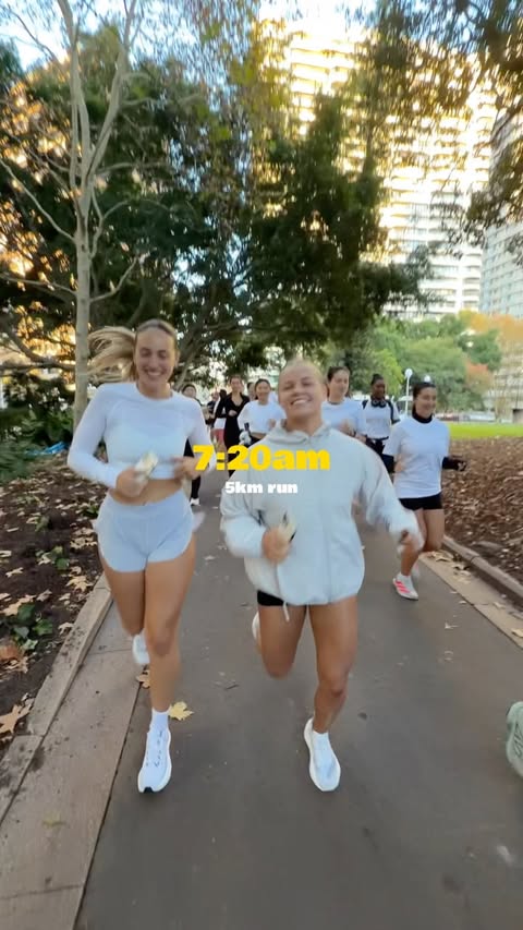 Instagram post by @mekenziewoodhouse for Peloton. Caption reads: [...] celebrate Global Running Day with....