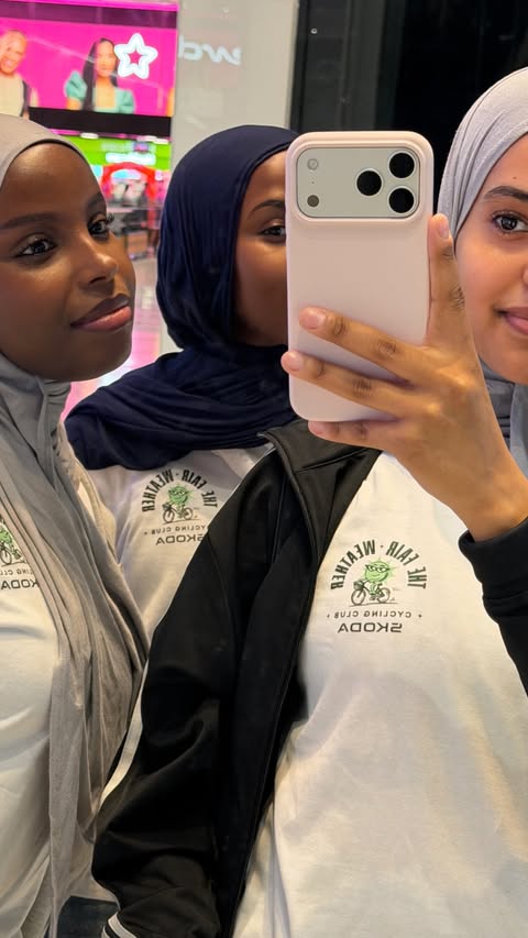 Instagram post by @diaryroomhq for Škoda Belgium. Caption reads: AD If Aisha learnt how to ride a bike in under 2....