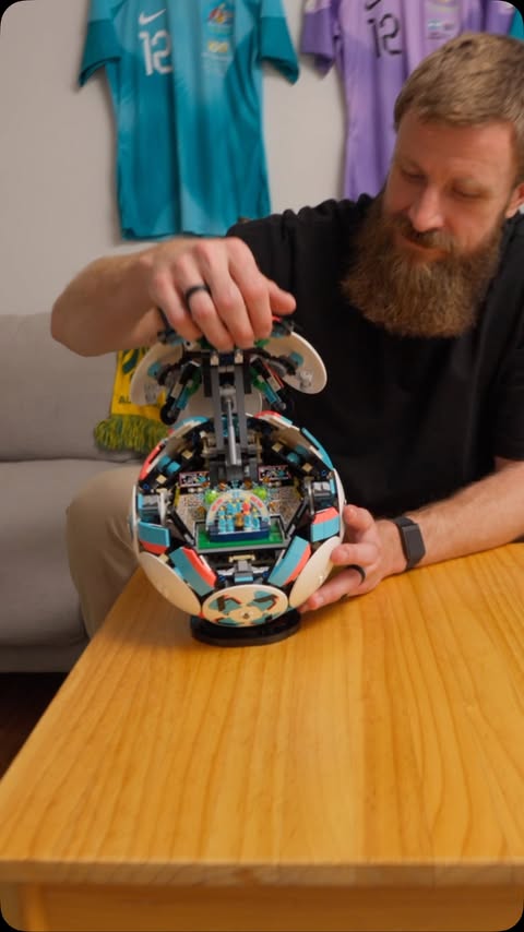 Instagram post by @redders_20 for LEGO. Caption reads: [...] on the ball… even if it’s made out of LEGO....