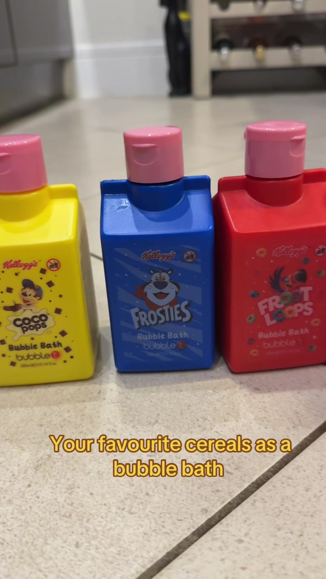 TikTok post by @pixiebeautydiaries for Bubble T Cosmetics. Caption reads: [...] cereals as a bubble bath with @Bubble T....