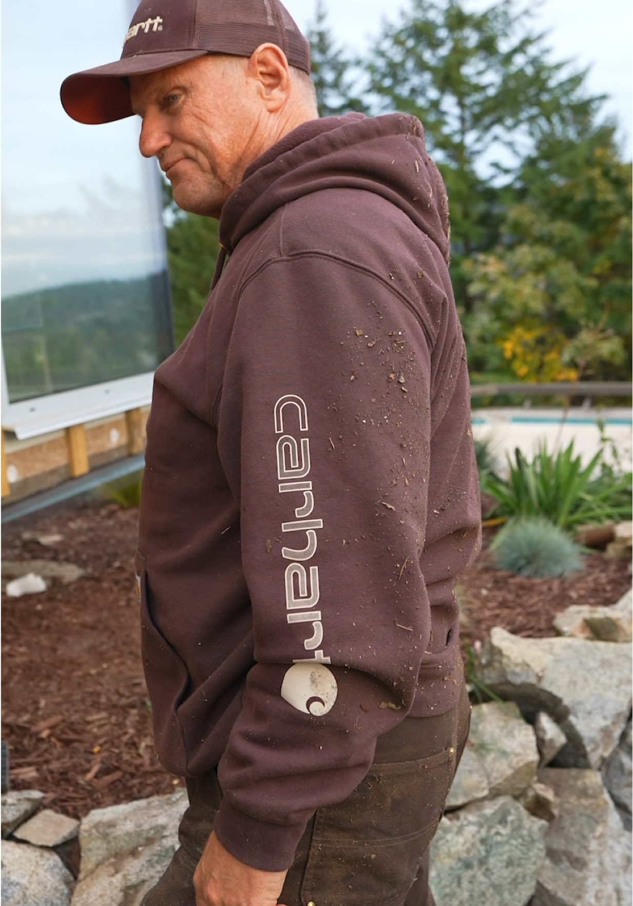 TikTok post by @jenna_phipps for Carhartt. Caption reads: [...] us tackle the absolute worst jobs, and....