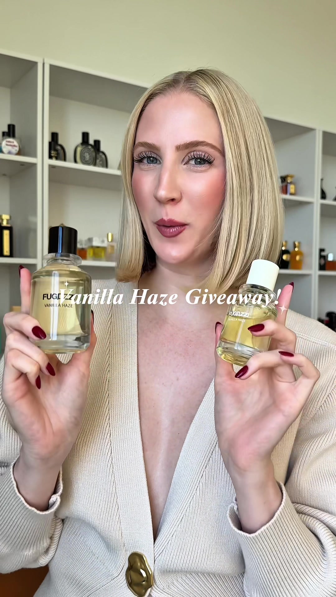 TikTok post by @erinlutzscents for Twisted Lily. Caption reads: 🚨‼️VANILLA HAZE EDP GIVEAWAY!‼️🚨 If you’re....