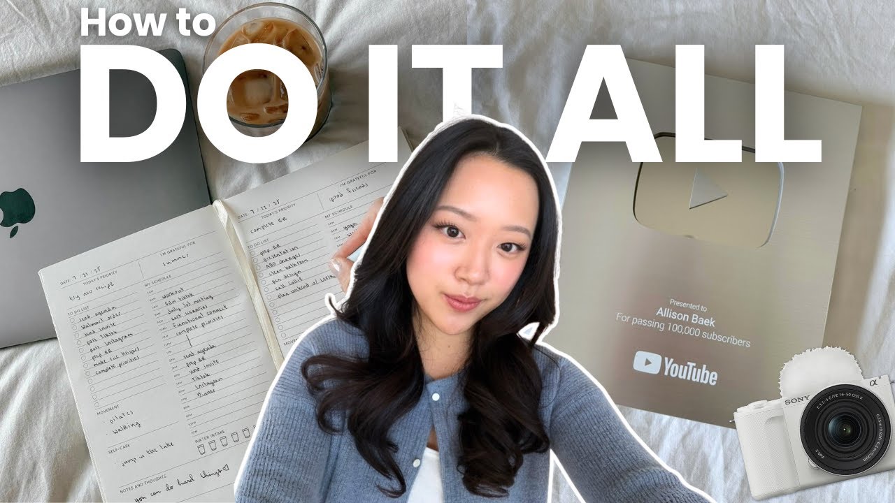 YouTube post by @allison_baek for Qure Skincare. Caption reads: The Reality of Being a Full-Time YouTuber | how i....