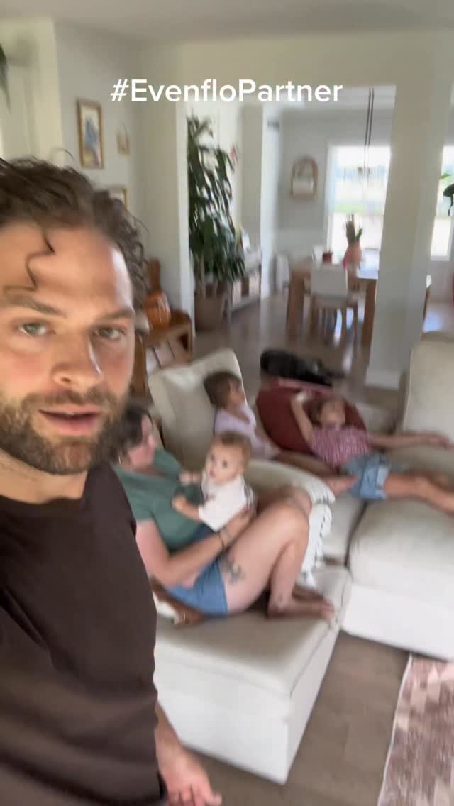 Instagram post by @alixandstephenshow for Evenflo. Caption reads: #AD The only things we are missing are pumpkins....