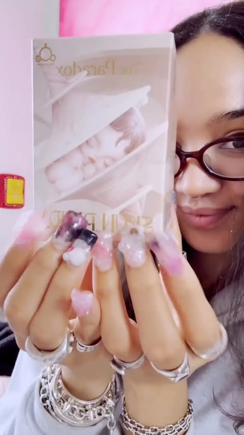 Instagram post by @mada.exe for POP MART. Caption reads: @popmart_us sent me a little treat!! Yippee 🍰....
