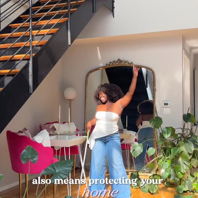 Instagram post by @livenaturallylove for GEICO. Caption reads: Protecting your peace = protecting your home.....