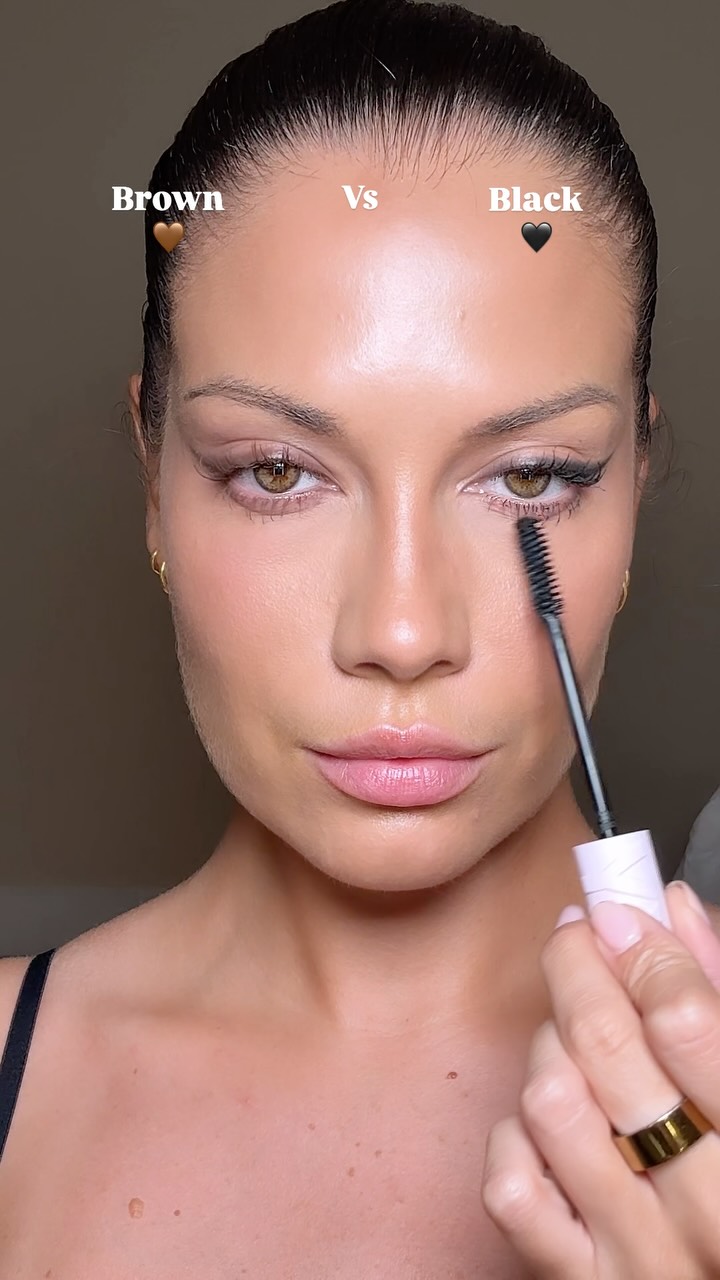 Instagram post by @jacintaspencer for Kylie Cosmetics. Caption reads: [...] Brown or Black ? This new @kyliecosmetics....