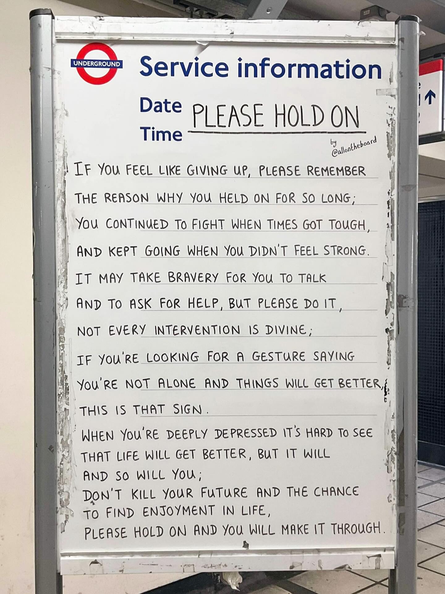 Instagram post by @allontheboard for PAPYRUS. Caption reads: If you feel like giving up, please remember the....