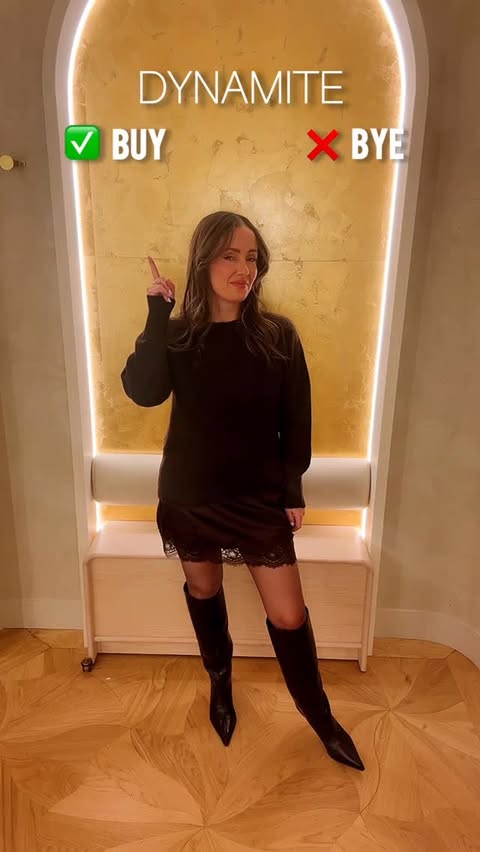 Instagram post by @lina.saoumaa for Dynamite Clothing. Caption reads: This was hard! The new @dynamiteclothing....