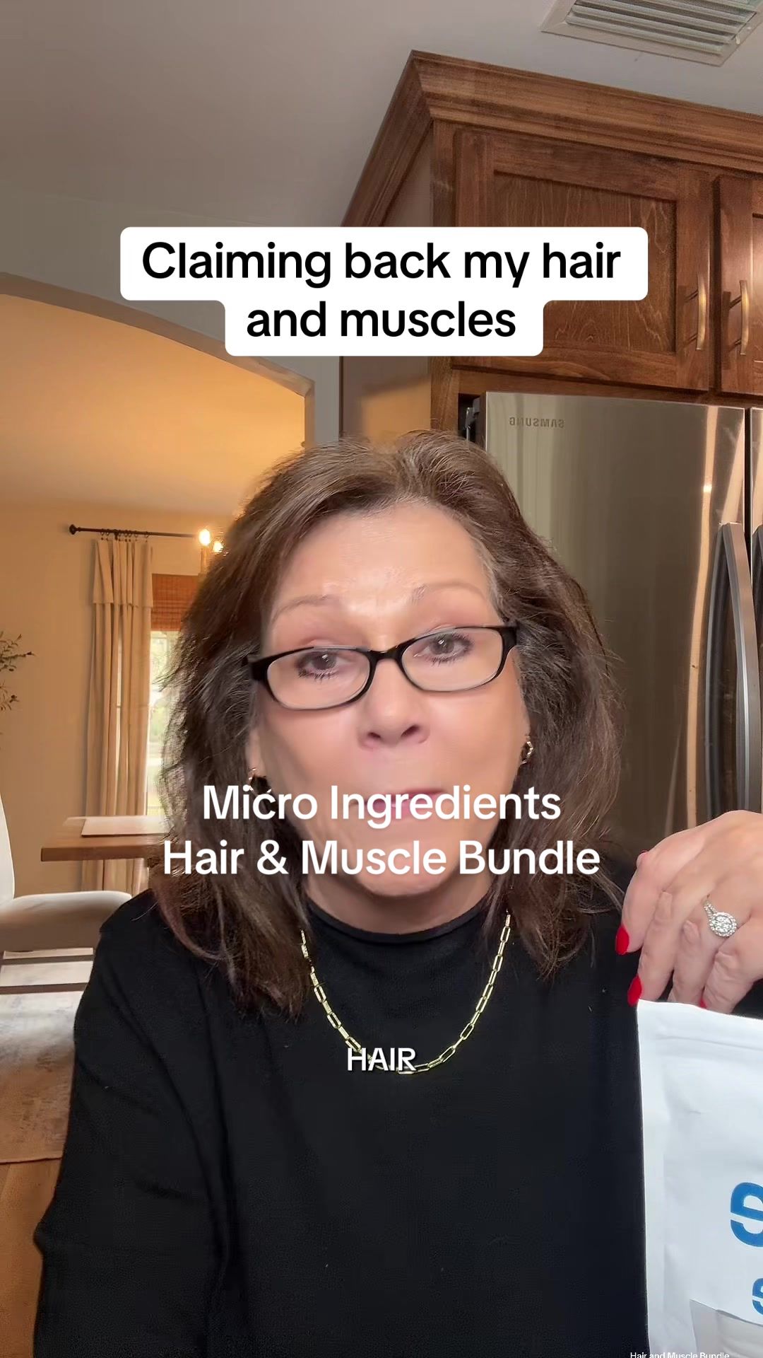 TikTok post by @mooseysmom22 for Micro Ingredients. Caption reads: [...] this Hair & Muscle Bundle from @Micro....