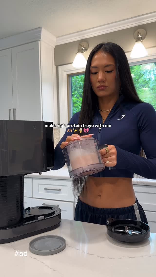 Instagram post by @marissamcnamara for Ratio Food. Caption reads: high protein froyo??? absolutely yes. only 4....