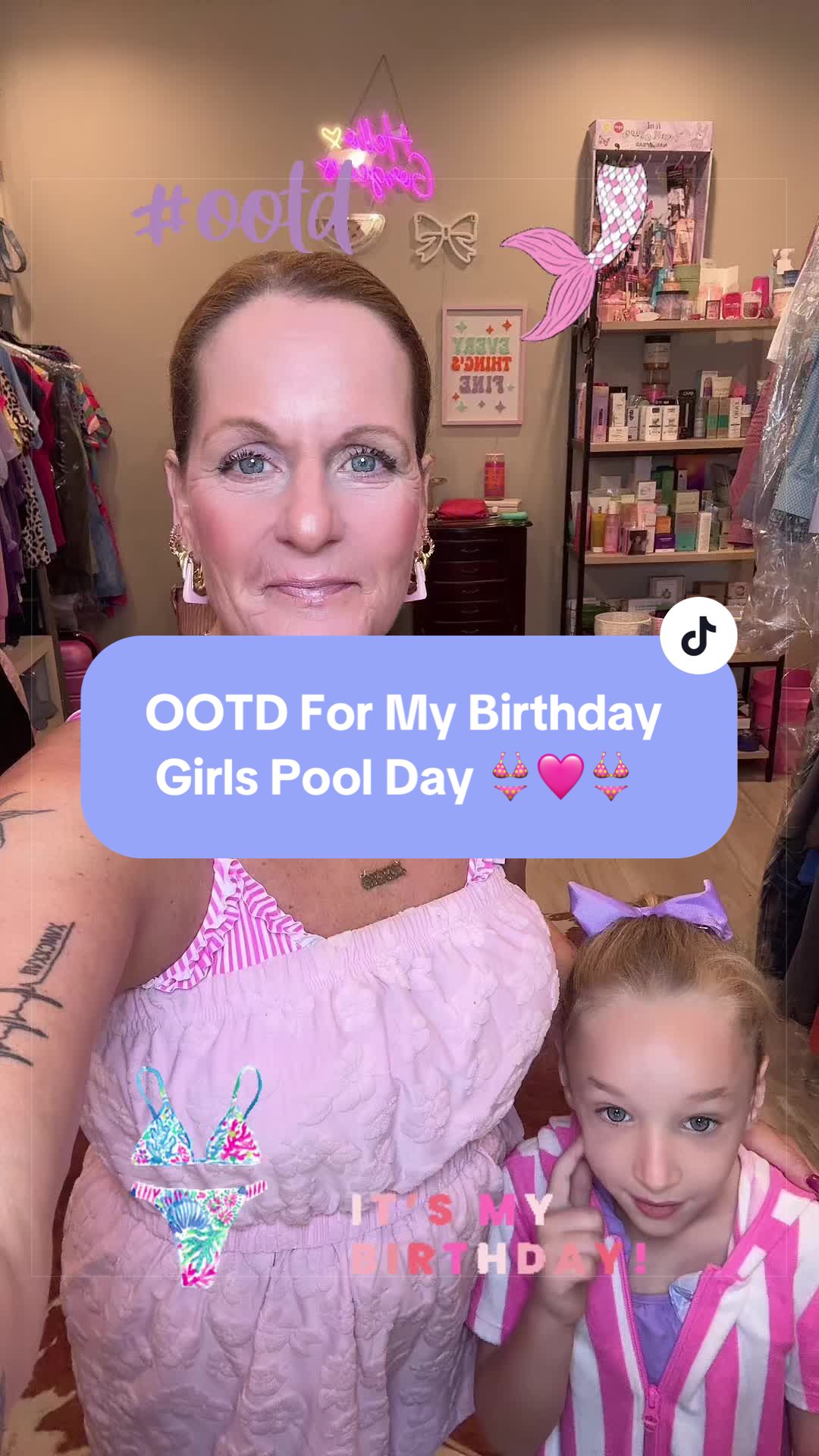 TikTok post by @themommichelle70 for Aleumdr. Caption reads: [...] #girlsday #poolday #granddaughter @Aleumdr....