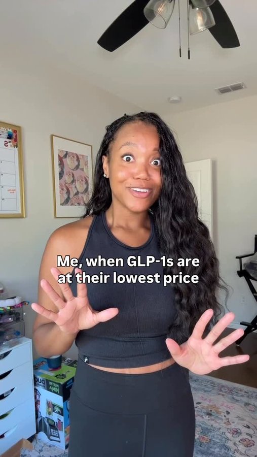 Instagram post by @branneishaa for WeightWatchers. Caption reads: Our literal reaction after finding out Wegovy is....