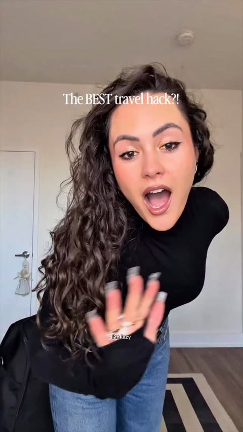 Instagram post by @itscassiethorpe for Away. Caption reads: The ultimate travel companion: the @away garment....