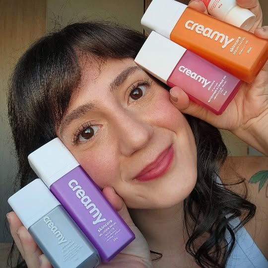 Instagram post by @beatrisbrantes for Creamy Skincare. Caption reads: Se eu fosse uma pele, eu teria um caso serio de....