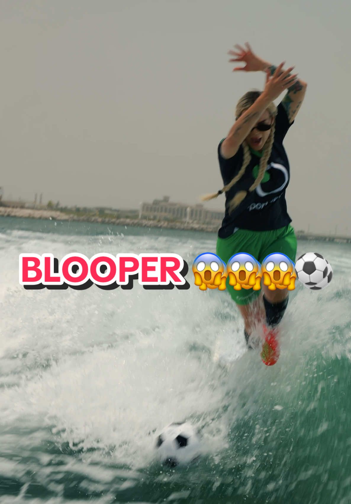 TikTok post by @boss_baby001k for Sportsbet.io. Caption reads: Oh No 😂😱⚽️ Blooper  @Sportsbet.io  #sports....