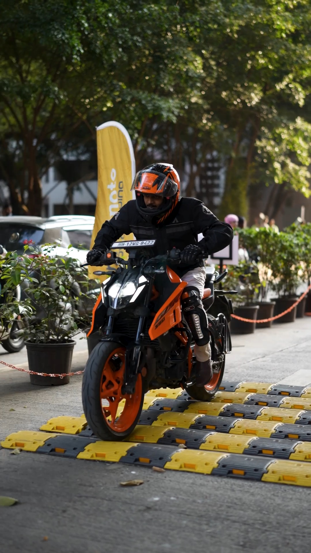 Instagram post by @ktmproxp for Reise Moto. Caption reads: DYP Medical College turned orange as the KTM....