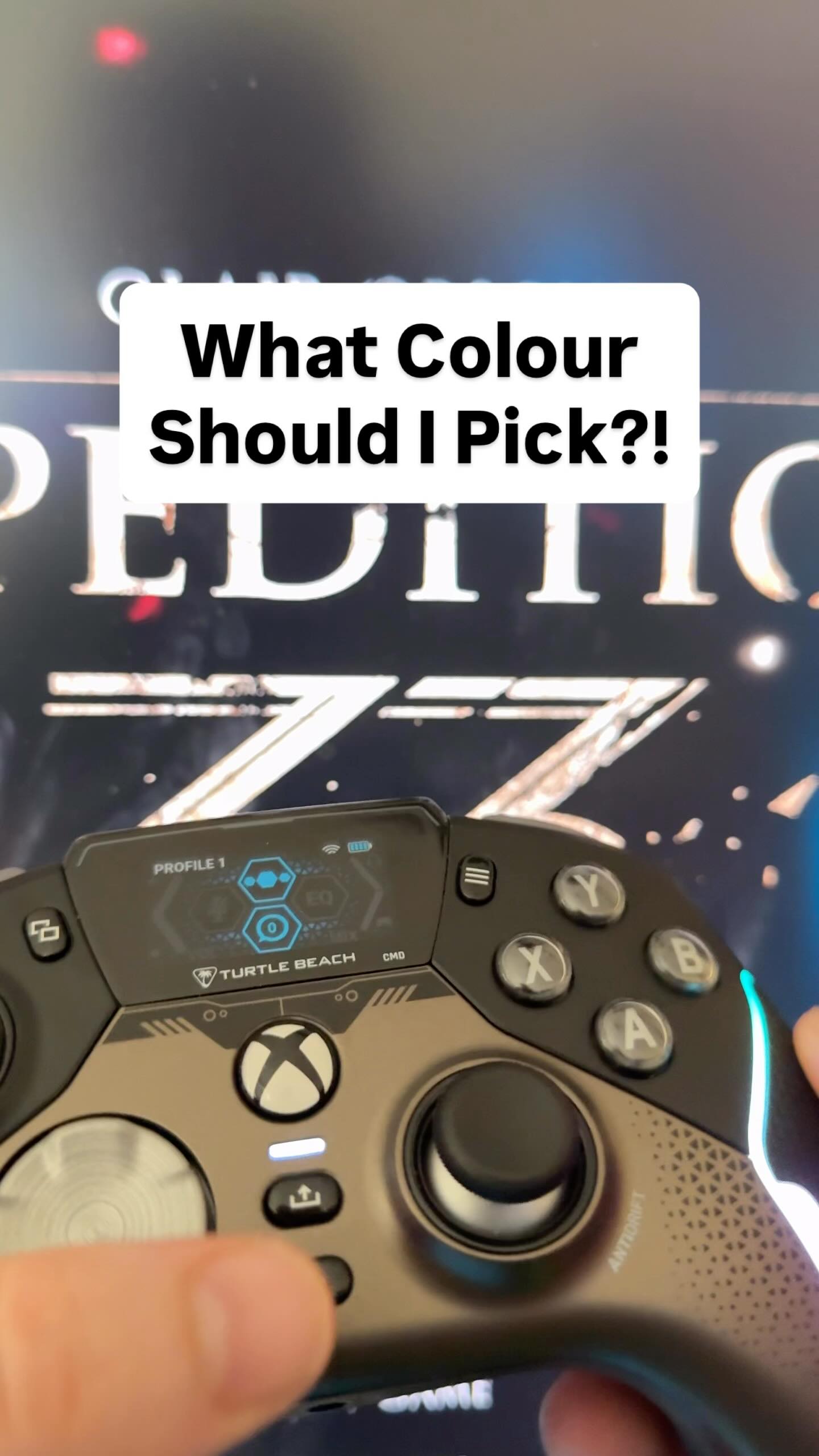 Instagram post by @ghostkai_ttv for Turtle Beach. Caption reads: Deciding on a colour... help! @turtlebeach - shop....