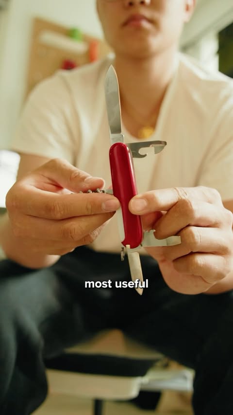 Instagram post by @campwithcol for Victorinox. Caption reads: [...] with me, and after trying out a Victorinox....