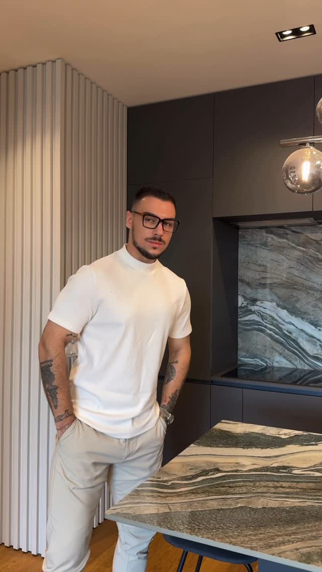 Instagram post by @dinobrko for Zeelool. Caption reads: New frames, new vibe! Loving my new Troy glasses....