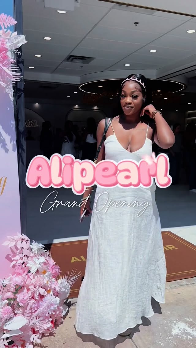 Instagram post by @yanafancy_ for Alipearl Hair. Caption reads: ✨ The grand opening of Alipearl Hair Atlanta was....