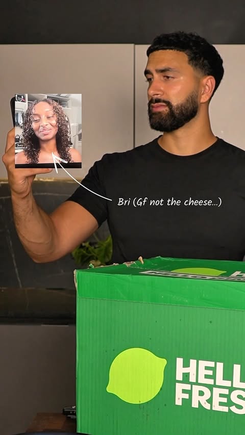 Instagram post by @lochan_nowacki for HelloFresh US. Caption reads: I recently went on a virtual date with a girl....
