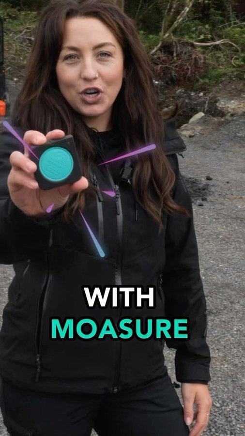 Instagram post by @the_digger_girl for Moasure. Caption reads: The volume feature on my Moasure 2 PRO means....