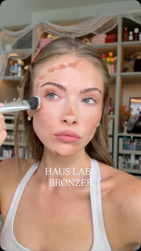 Instagram post by @kaylaryan for Haus Labs by Lady Gaga. Caption reads: FINALLY I can introduce you to the new @hauslabs....