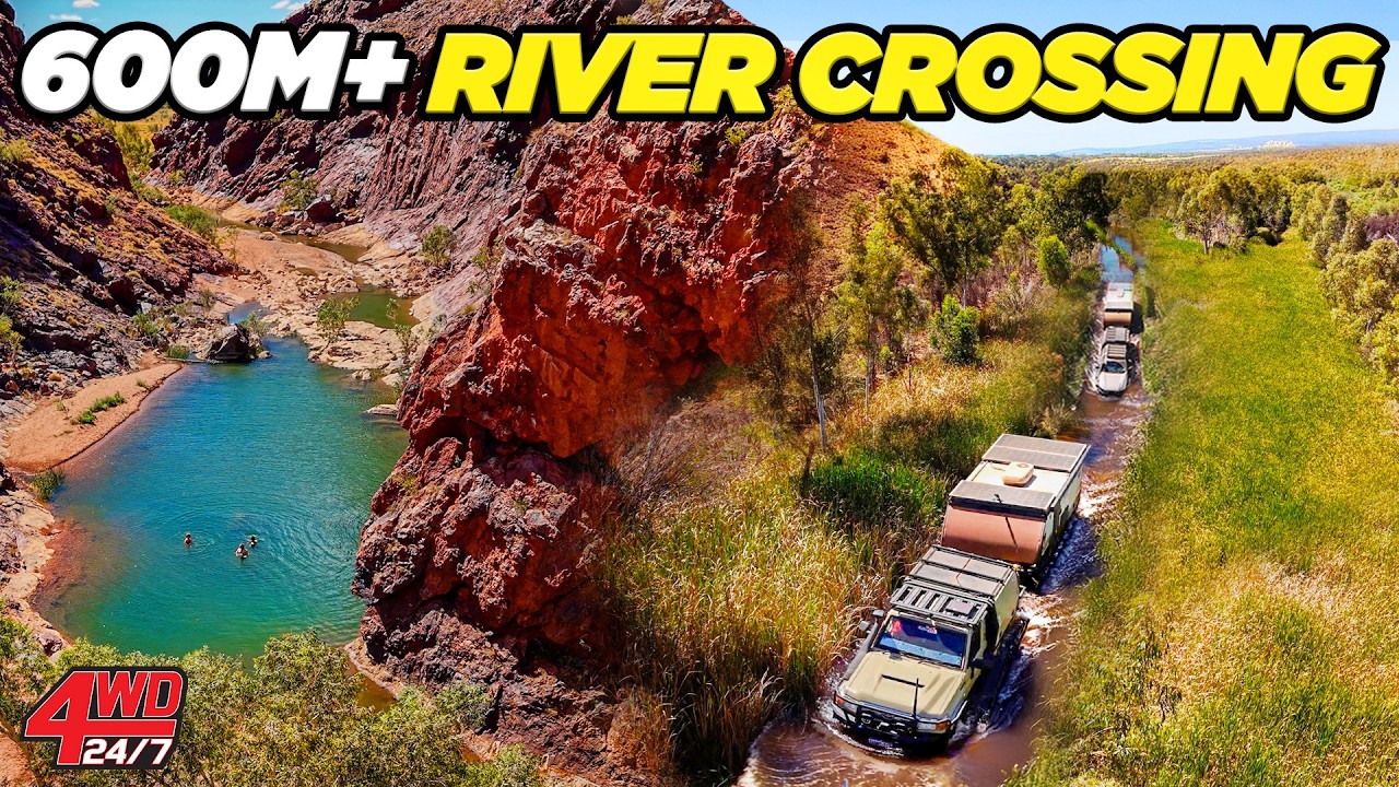 YouTube post by @4WD247 for Dometic. Caption reads: Flooded 4WD Track REVENGE! 1,000km Off Grid to....