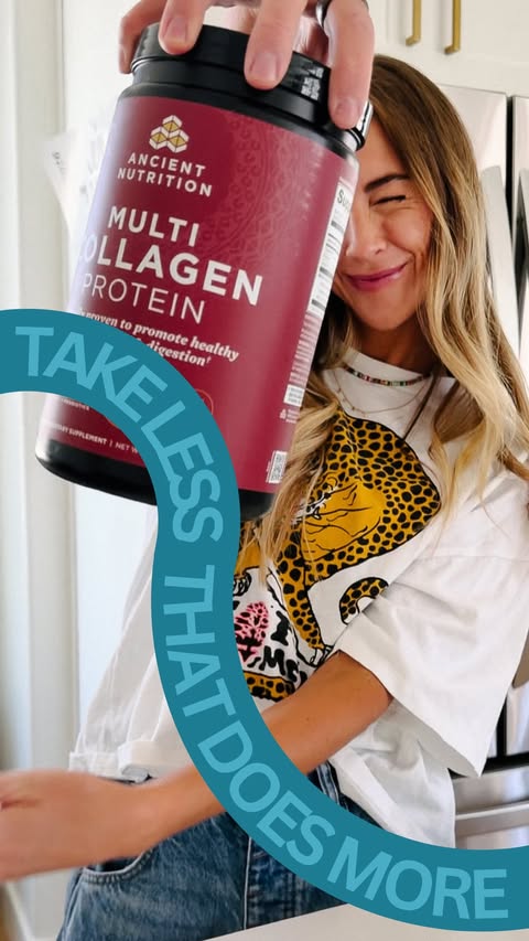 Instagram post by @sarahflipsit for Ancient Nutrition. Caption reads: [...] I can commit to one scoop of....