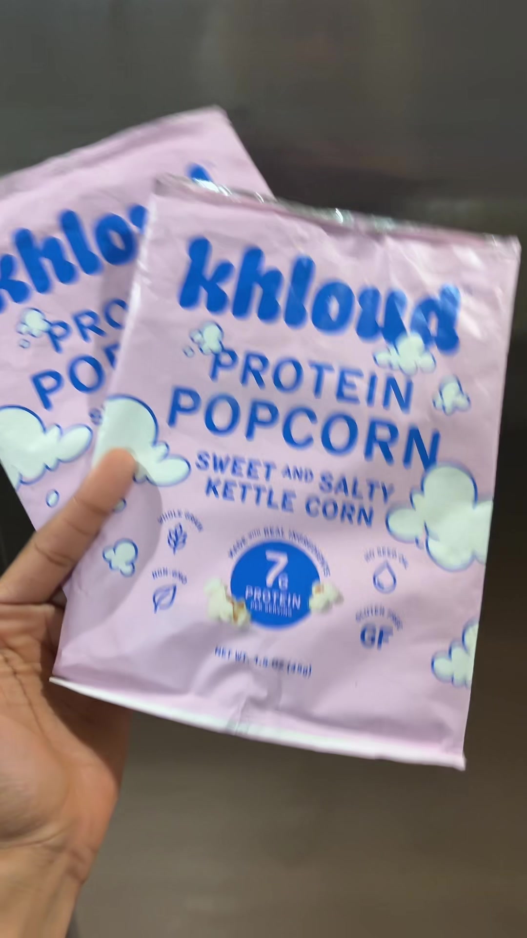 TikTok post by @chinaanastasia for KhloudFoods. Caption reads: 🍿 @KhloudFoods Popcorn by Khloé Kardashian 🍿....