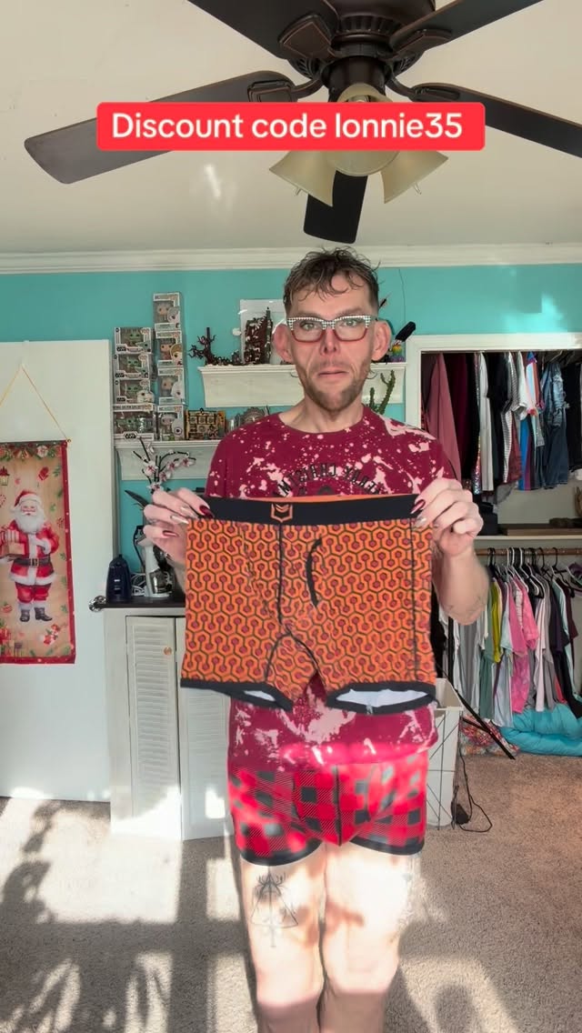 Instagram post by @lonniehambrick for Sheath Underwear. Caption reads: Replying to DP @sheathunderwear for your holiday....