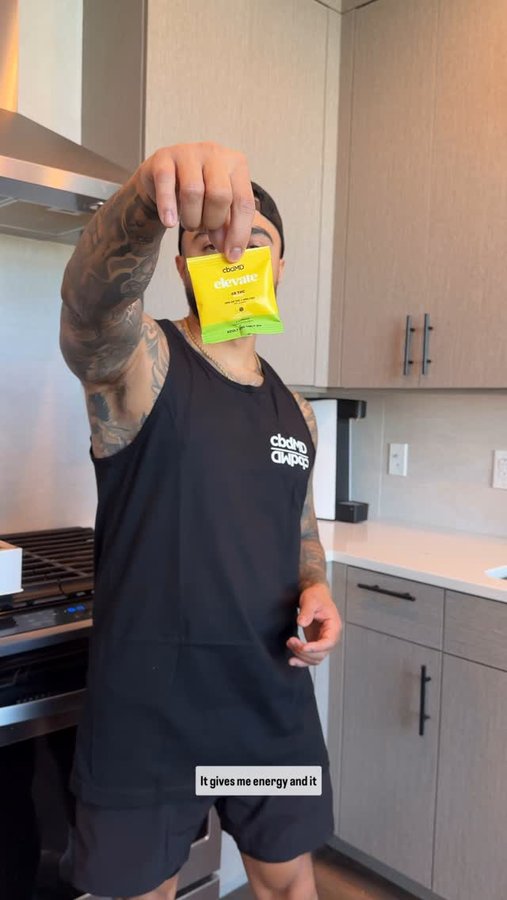 Instagram post by @mannyfressssh for cbdMD. Caption reads: Head over to @cbdmd.usa and get up to 50% off....