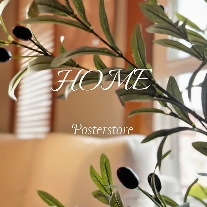 Instagram post by @buseintheusa for Poster Store. Caption reads: Transform your space with art that speaks to you.....