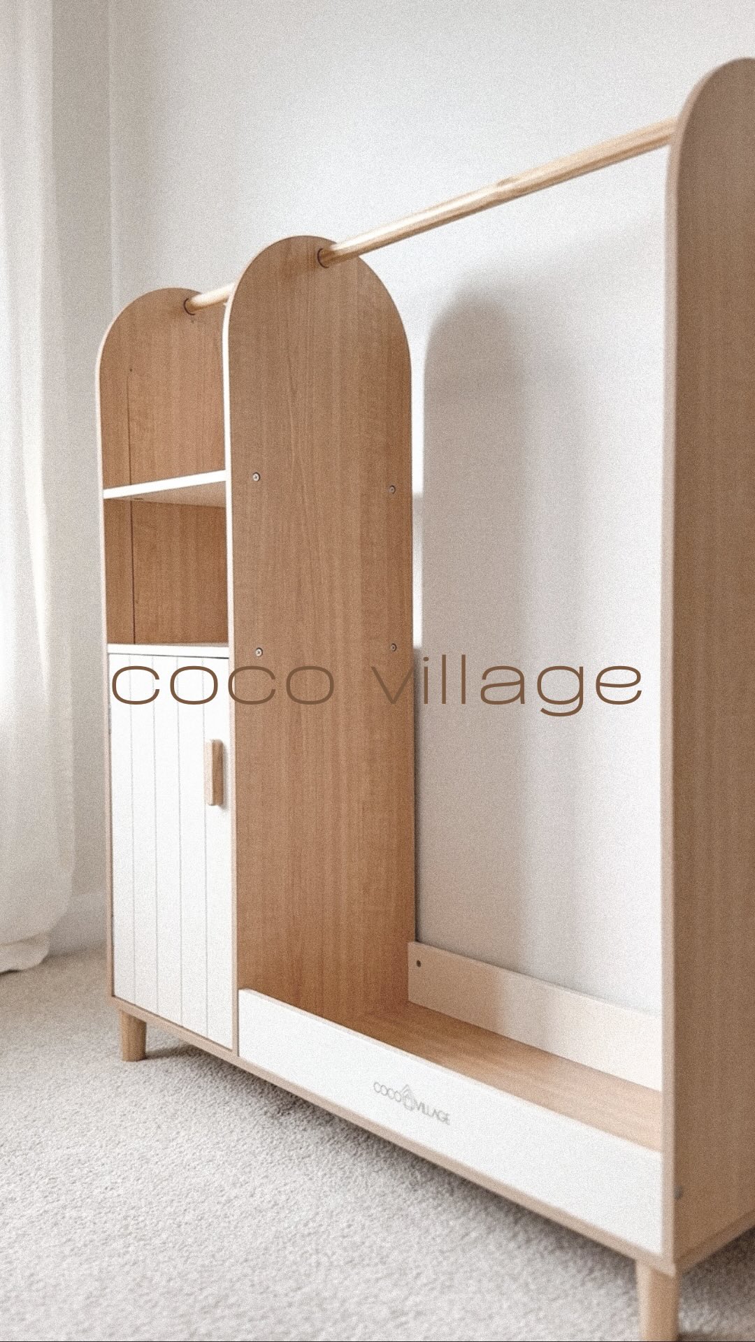 Instagram post by @by__kimberly for Coco Village. Caption reads: [...] with her new Play Dress Wardrobe from....