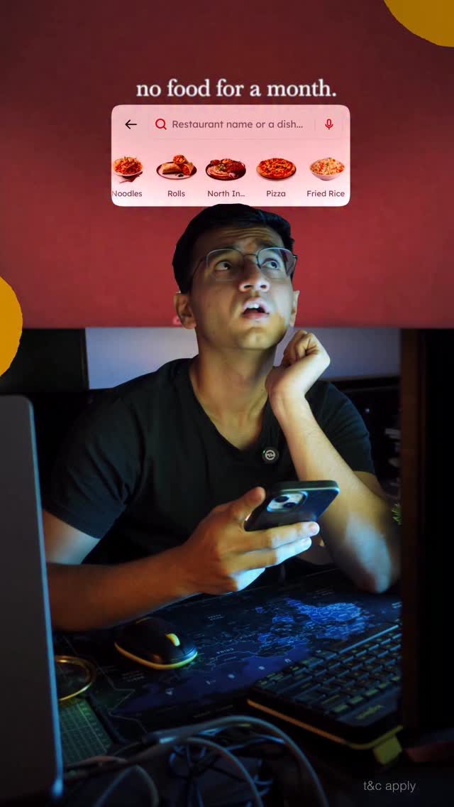 Instagram post by @akashxmajumder for Zomato. Caption reads: What if I didn’t cook for an entire month? 🤧

I’d....